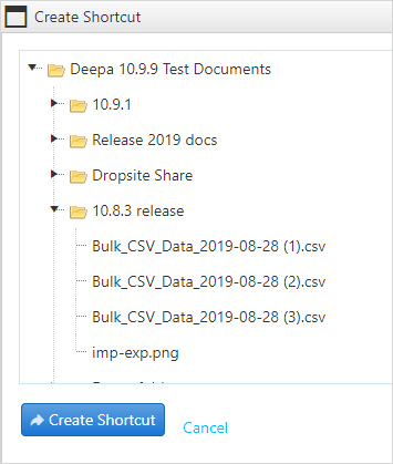 contacts document shortcut