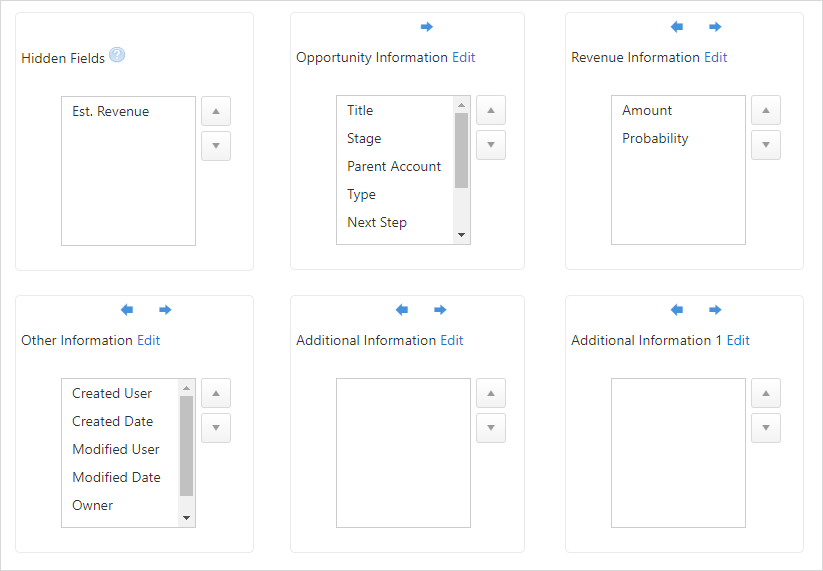 opportunity admin customizescreen