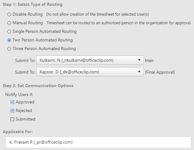 timesheet setup workflow