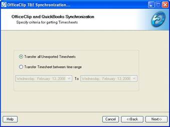 selecting timesheets